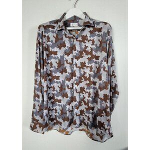 Ordean Mens Camouflage Button-Up Shirt XXL Long Sleeve Lightweight Casual Wear